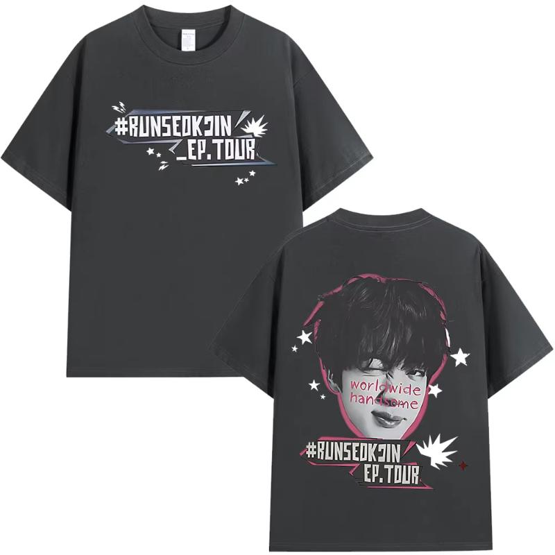Jin Runseokjin EP Tour 2025 T-shirts Kpop Koreansk Sångare Kortärmad T-shirt Herr Dam Kläder Bomull Casual T-shirts Streetwear