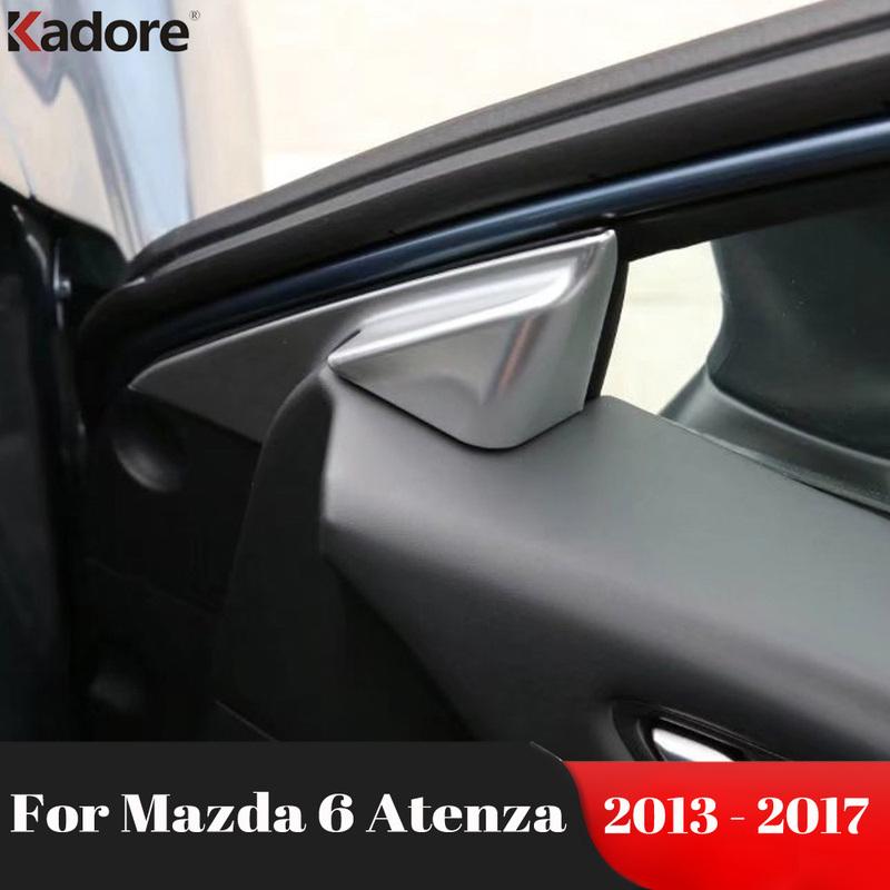 For Mazda 6 M6 Atenza 2013 2014 2015 2016 2017 Carbon Fiber Inner Door Window Triangle Cover Trim A Pillar Frame Car Accessories