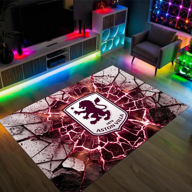 Aston Villa Voetbal Design Kristal Fluweel Tapijt Gezellig Niet?Antislip Bedrukt Tapijt Voor Slaapkamer Woonkamer Entree