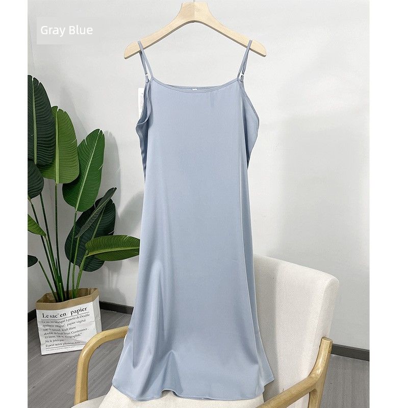 

Юбка на подтяжках Летний жилет Нарядная пижама Шелк Gray Blue L