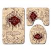 Creative Retro Bathroom Toilet Three-Piece Floor Mat Combination Set Household Door Mat Kitchen Absorbent Non-Slip Carpet