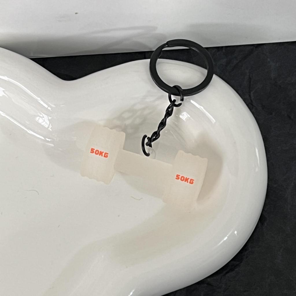 Miu Series Dumbbell Plate Keychain: Trendy Fitness Accessory & Sports Jewelry Gift