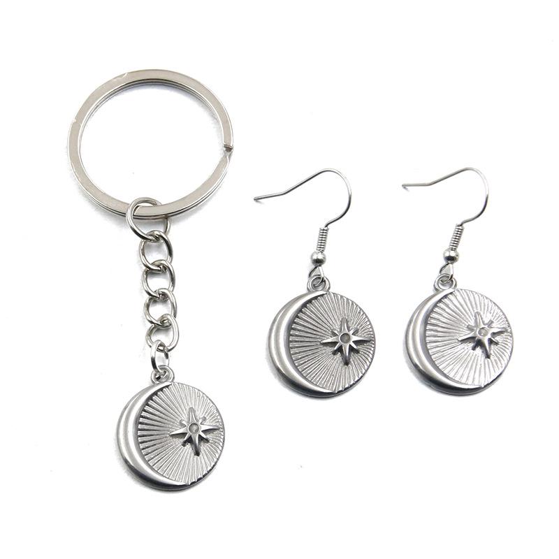 4 Styles Stainless Steel Sun Pendant Connector - Creative Vacuum Plated Handmade Ornament