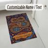 Native Art Theme Soft Crystal Velvet Rug Custom Name & Text Print Non Slip Floor Rug for Bedroom Living Room