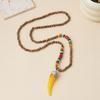 Ethnic Style Wood Necklace & Prayer Beads - Unisex Versatile Chicken Wing Wood Sweater Chain