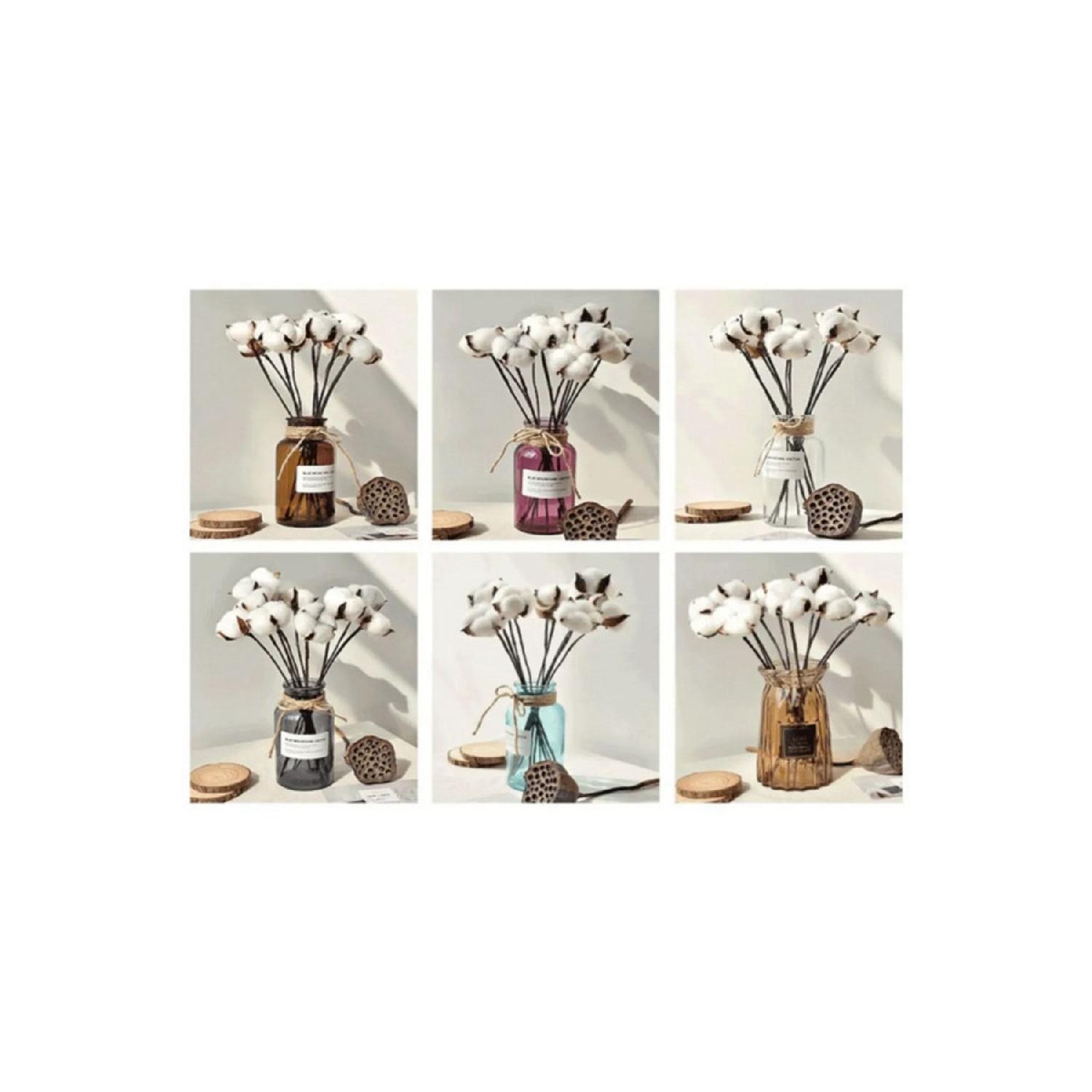 

White Natural Cotton Branches 8 Pieces белый