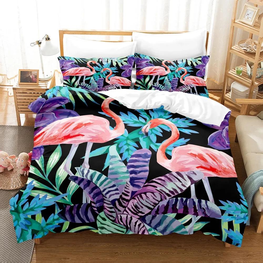 Flamingo Warm Comforter Beding Sets Winter Soft Duvet Cover Sets Children Kids,twin Ful Quen King Bedrom Set Home Textile House De Couete