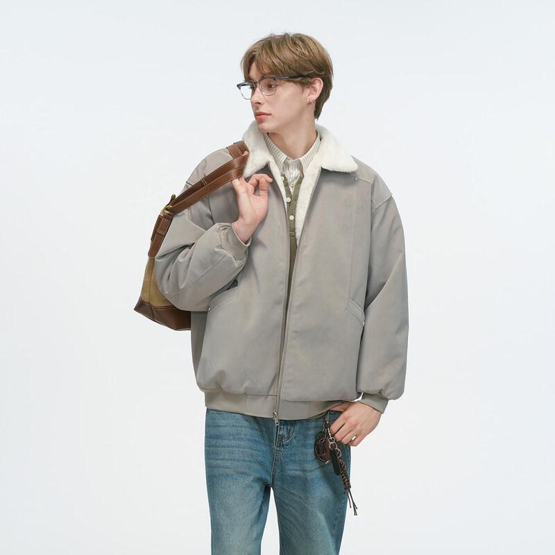 

DREAM MADE Lamb Fleece PU Leather Winter Padded Jacket 2XL