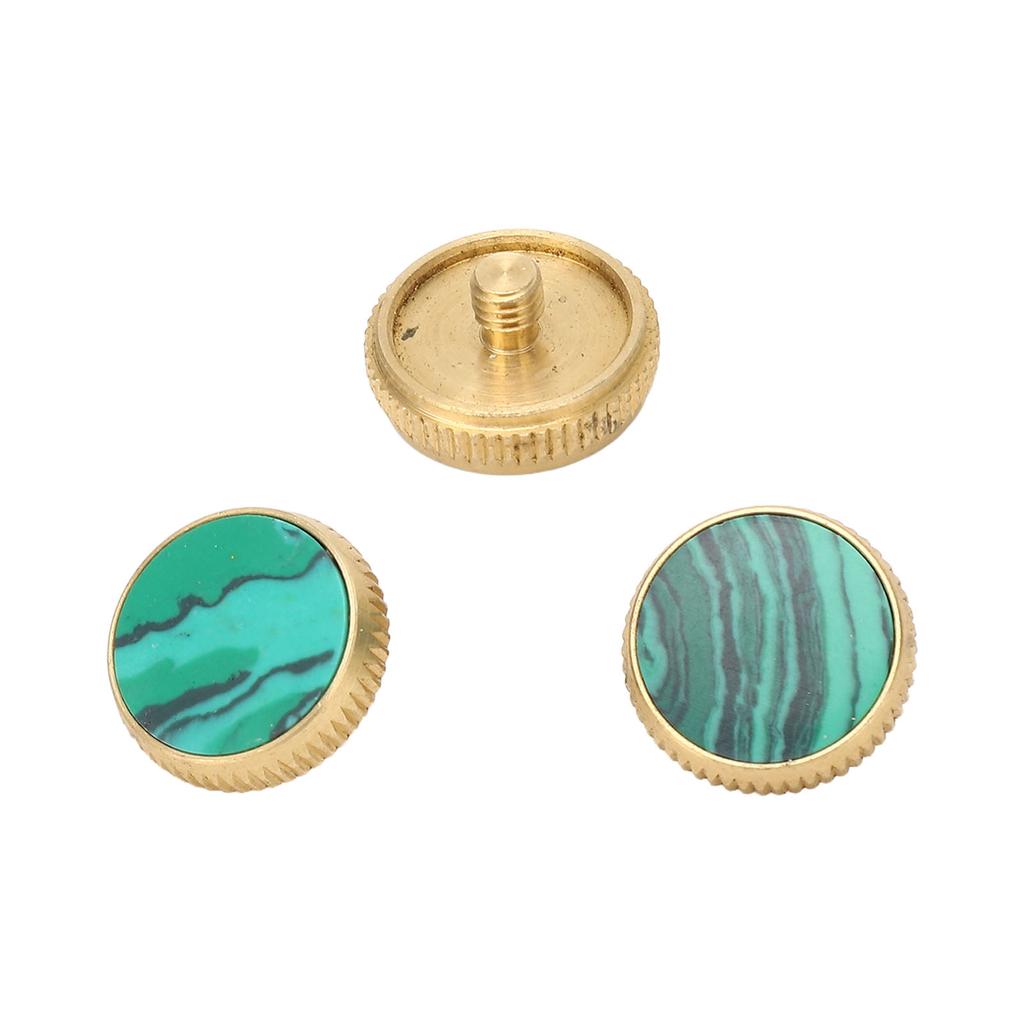 3 Stück Trompetenventilkappen mit integriertem grünen Standard-Metallfingerknopf, Trompetenventil-Ersatzteile C310 Gold