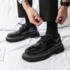 Leather Shoes Glossy Soft Sole Casual British Business Black Hairstylist Shoes