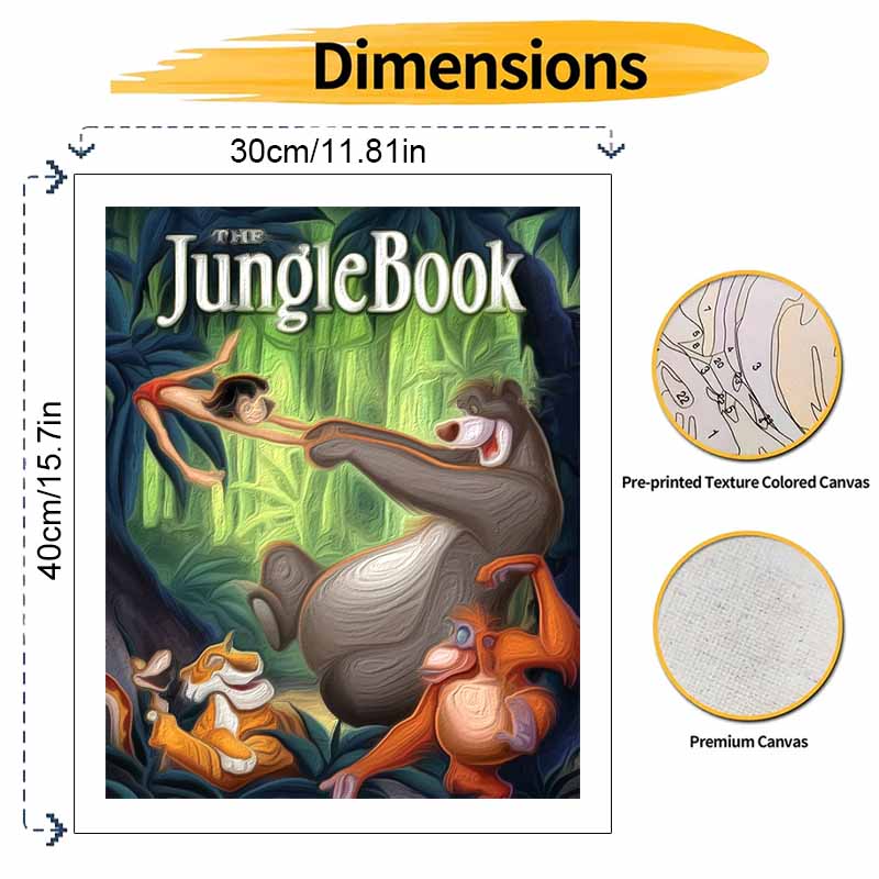 Disney Oil Painting Handmade Diy The Jungle Book Forest Animals Wall Art Gifts Home Decorations