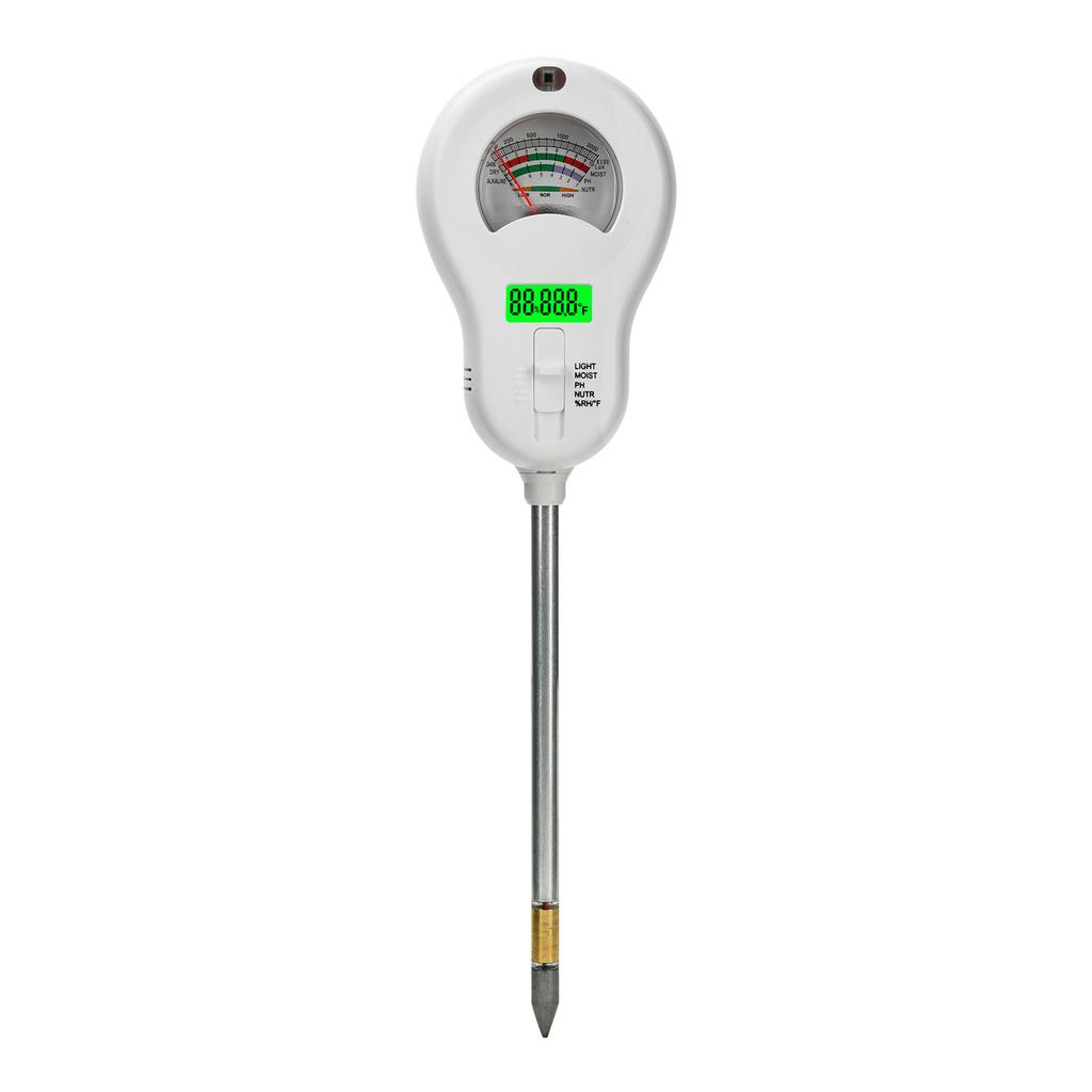 6 In 1 Soil PH Meter Rotatable Backlit Display Analyzer Moisture Sensor Soil Tester Garden Tool
