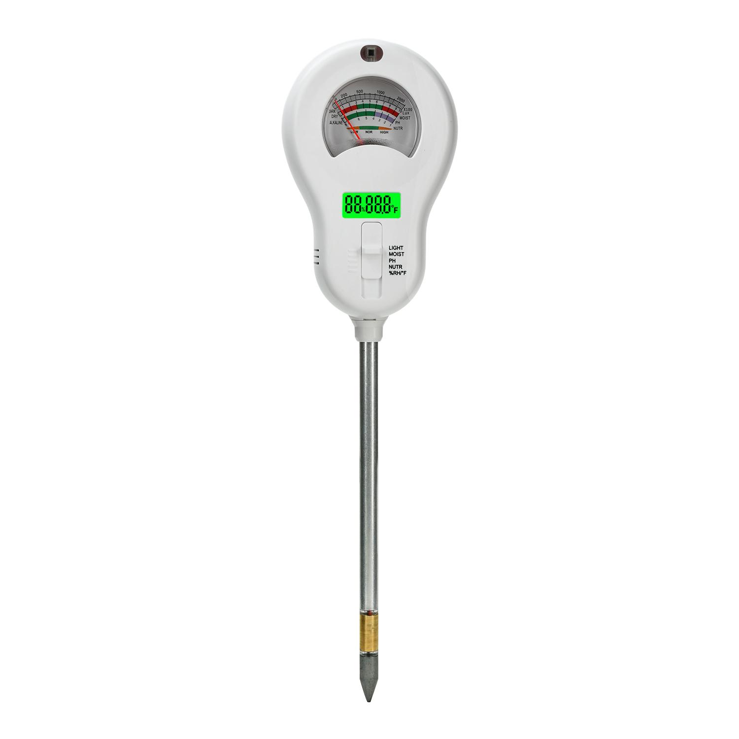 

6 In 1 Soil PH Meter Rotatable Backlit Display Analyzer Moisture Sensor Soil Tester Garden Tool