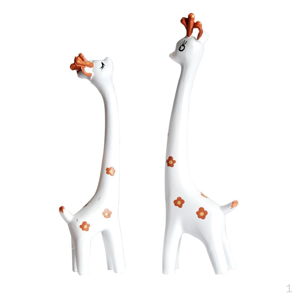

2 Pack Giraffe Figurines, Couple Ornaments, Wood Crafts, Wine Cabinet, Decoration, Figurine, белый