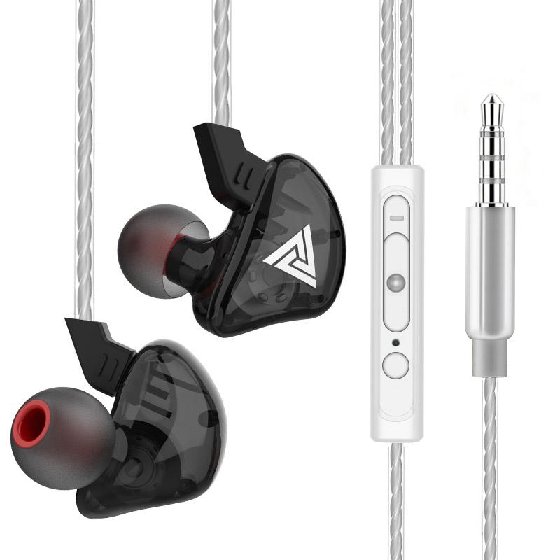 QKZ CK5 Wired Earphones In-Ear Headphones with Mic Volume Control HiFi Stereo Sound Deep Bass Tangle-Free for Phone Laptop PC