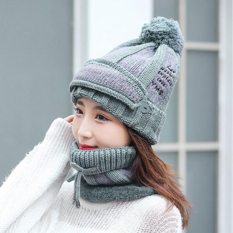 

ZHENYUEQI Outdoor Winter Knitted Hat with Neck Warmer & Mask One Size