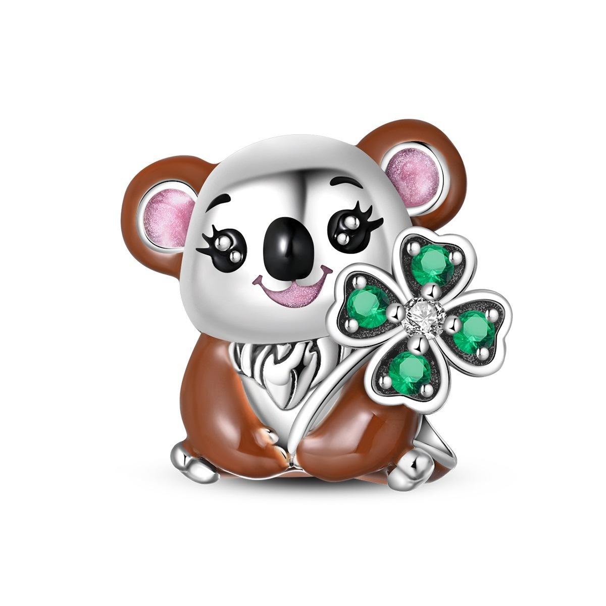 925 Silver Cute Pet Rabbit Bear Charm DIY Jewelry Beaded Accessories Bracelet 2026