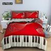 Music Notes Bedding Set Duvet Cover Set Piano Keys Keyboard Bed Set Classic Music Melody Comforter Cover for Kids Boys Girls