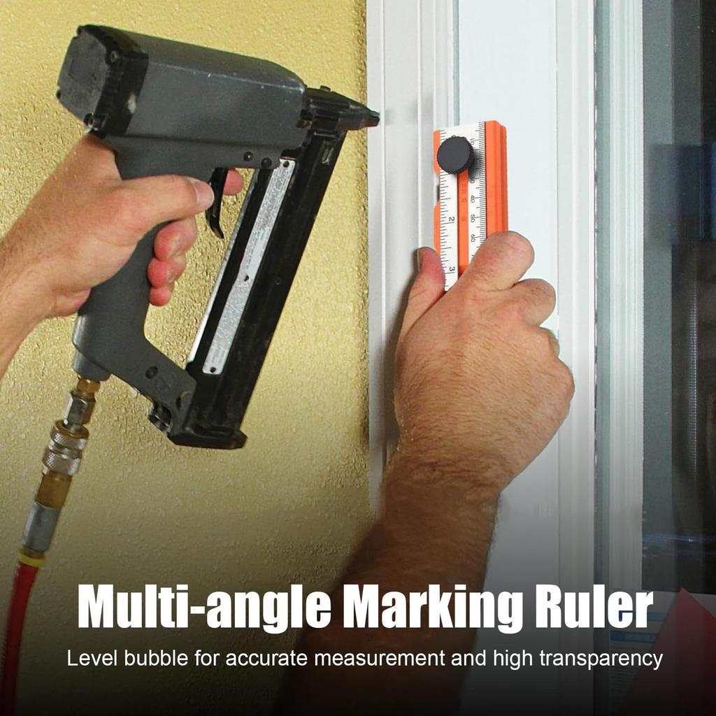 Woodworking Measuring Ruler Carpentry Tool Woodworking Ruler 360 Rotatable Head Handheld Gadget For Sheet Metal Processing Wood