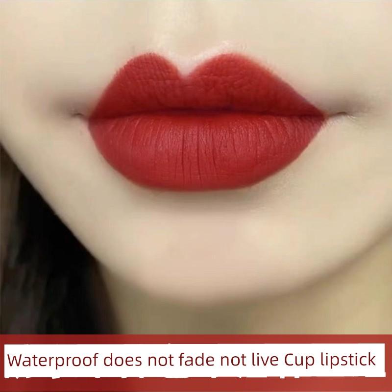 Big Brand Genuine Goods Non-Fading No Stain on Cup Cameo Brown Lipstick Matte Non-Decolorizing Lasting Nourishing Waterproof Plain White