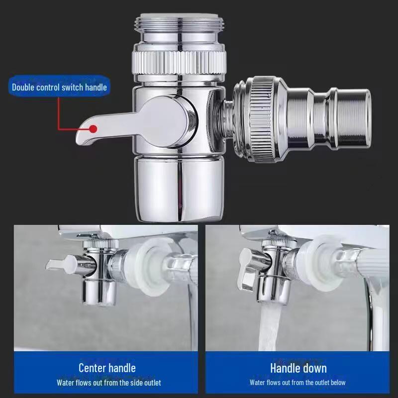 Distributore d'Acqua a Tre Vie: Rubinetto del Lavabo per Lavatrice e Valvola a Interruttore per Doccia