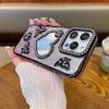 Electroplating love mirror iPhone16promax mobile phone case rhinestone Apple 15 for 14 glitter 13 Pro New