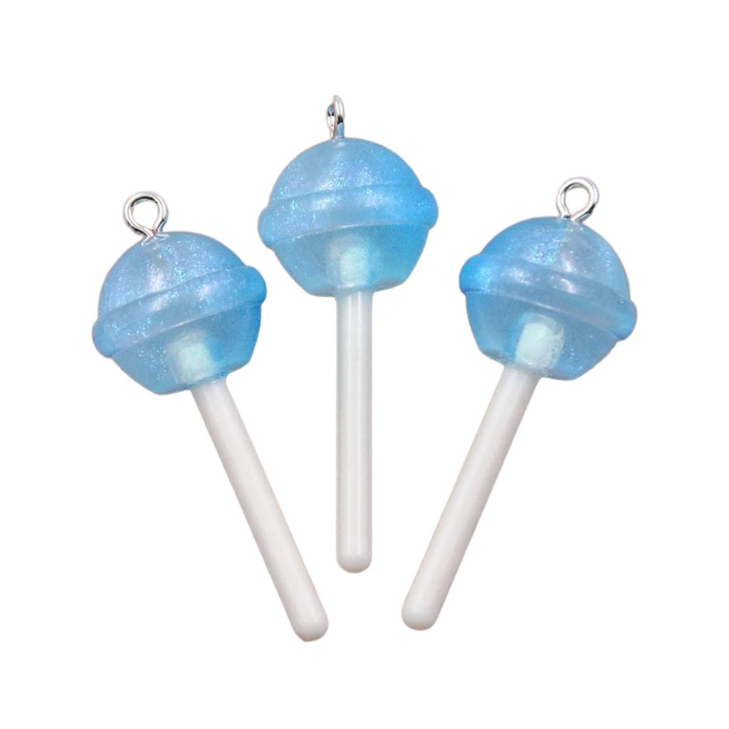 3 Pieces Unique Star Heart Circle Lollipop Pendant With Sturdy Resin Materials Coating for Everyday Casual Wear