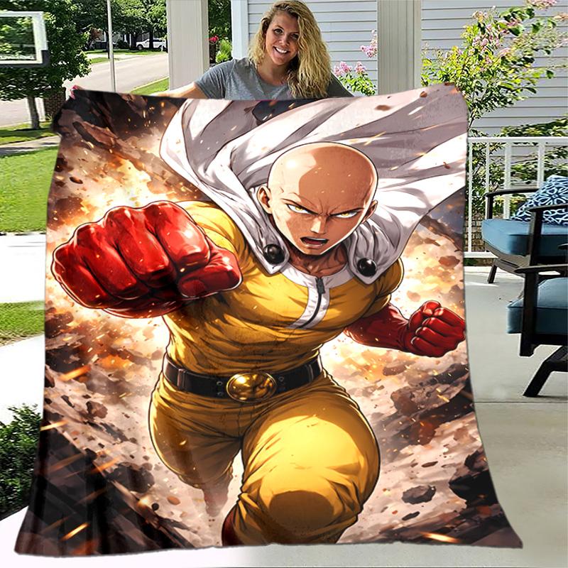 1pc Blanket - One Punch Man Saitama Print Design, Lightweight Blanket for Sofa, Bed- Soft &Warm, Gift for All Seasons