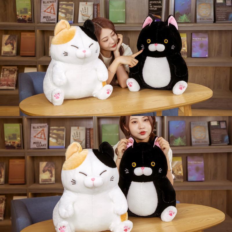 Plush Cat Amuse Doll Stuffed Toy Decoration Black White Multiple Sizes Kids Gift