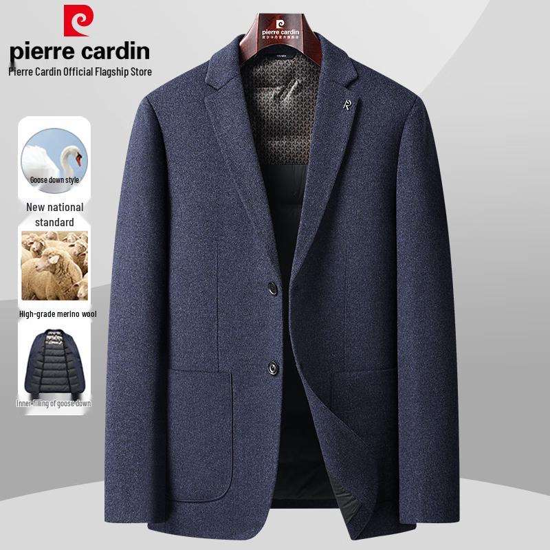 Pierre Cardin Men's Wool Blend Goose Down Lined Business Casual Jacket