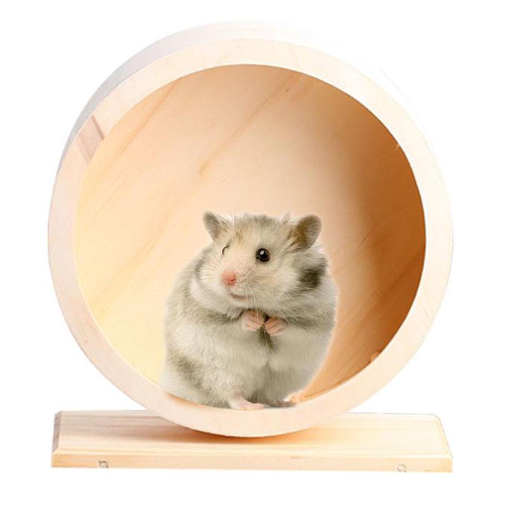 Ruota da Esercizio Confortevole Criceto Golden Retriever Riccio Cincillà Supporto in Legno Naturale Ruota Silenziosa