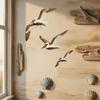 3 Pcs Wood Flying Pelican Wall Art Coastal Theme Nautical Wall Decor Rustic Beach Wooden Bird Sculpture for Living Room Bedroom Home Decor