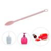 Pink Retractable Silicone Spatula Mini Telescopic Spatula Spoon Reusable Easy to Clean with Hanging Buckle for Cosmetics Lip Gloss