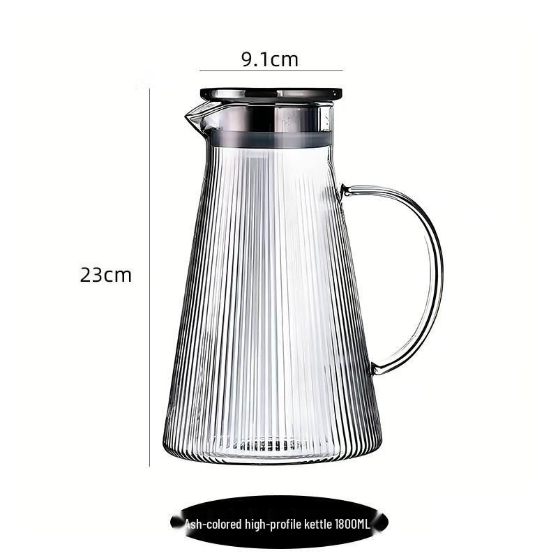 Thick Vertical Stripe Glass Cups with Handles - Set for Coffee, Juice, Water, and Milk