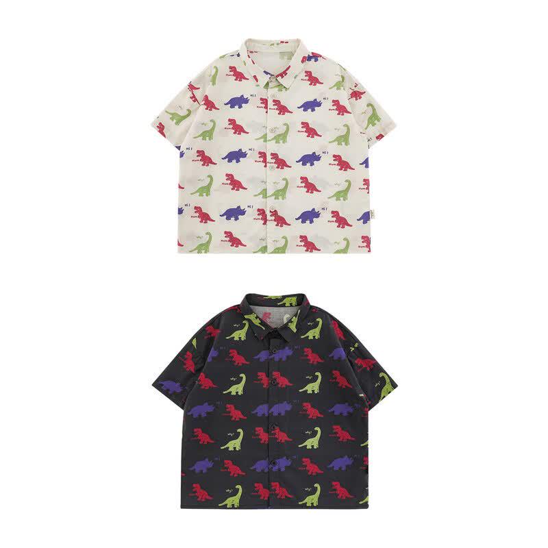 Boys' Dinosaur Print Short-Sleeve Summer Shirt