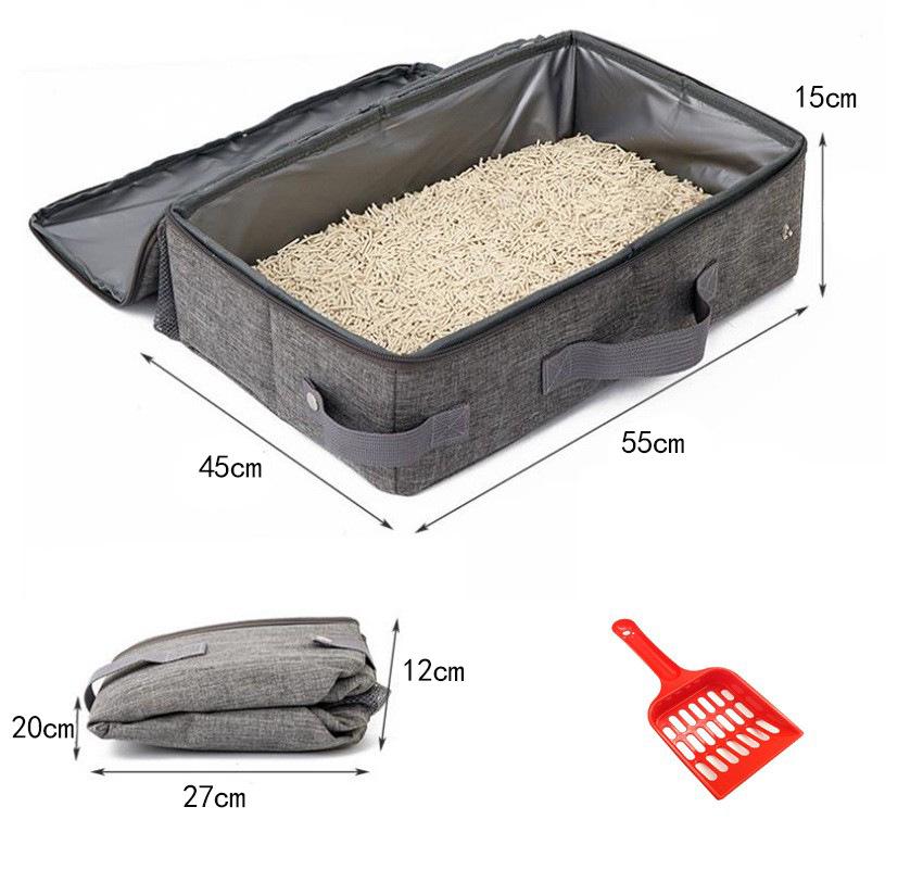 Portable Foldable Cat Litter Box - Oxford Cloth Outdoor Travel Pet Toilet and Poop Basin