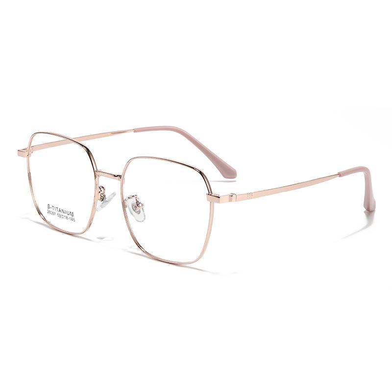 Danyang Retro Square Metal Myopia Glasses Frame - Ultra-light Korean-style Frame for a Slimmer Face Appearance.