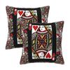 Casino Nights Red Queen Of Hearts 2 Pcs Square Pillowcase Pillow Cover Cushion Zip Decorative Comfort Throw Pillow For Home