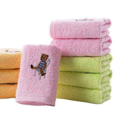 Toalla Facial Infantil de Algodón Puro Suave Absorbente Bordada en Oro
