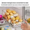 Refrigerator Organizer Bins - Clear Plastic Container Drawer for Egg Vegetable Fruit Snack Drink Food, Organization Storage