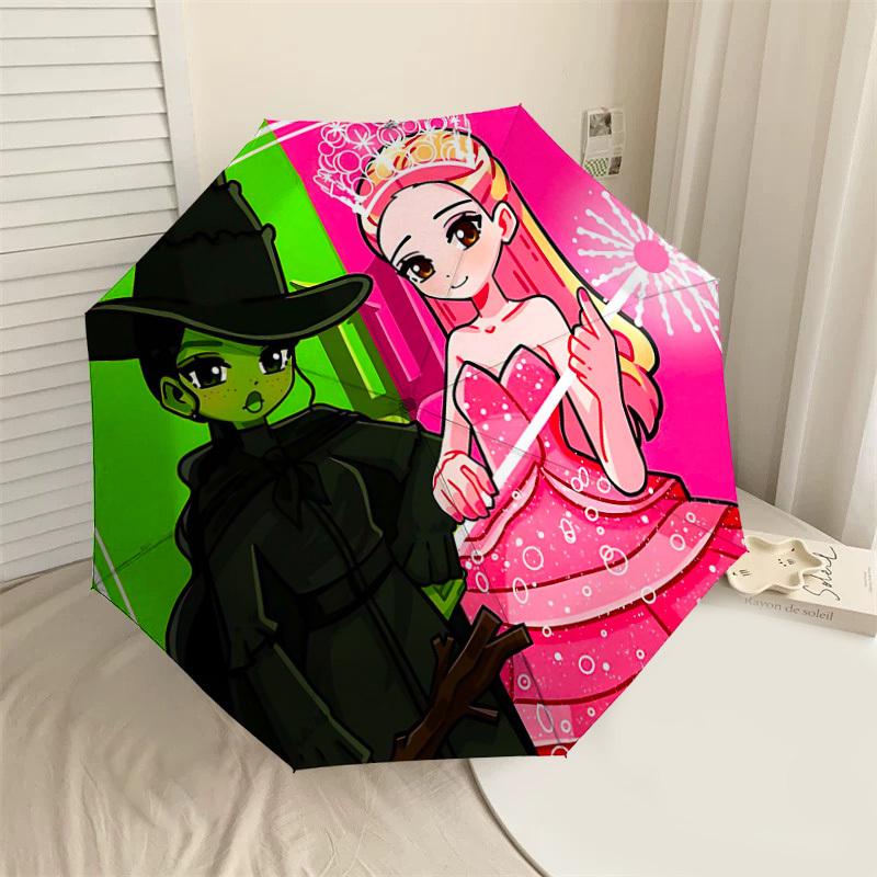 

1PC Witch Princess Umbrella-8-Rib Reinforced, Automatic Open, Lightweight & Durable, Cute Fashion Accessory for Outdoor-Y0368