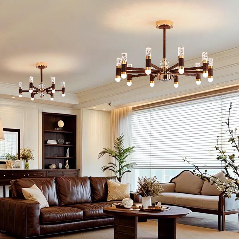 French Retro Branch Chandelier: Chinese Style Living Room & Hall Main Light for High-End, Horizontal Zhongshan Home Decor.