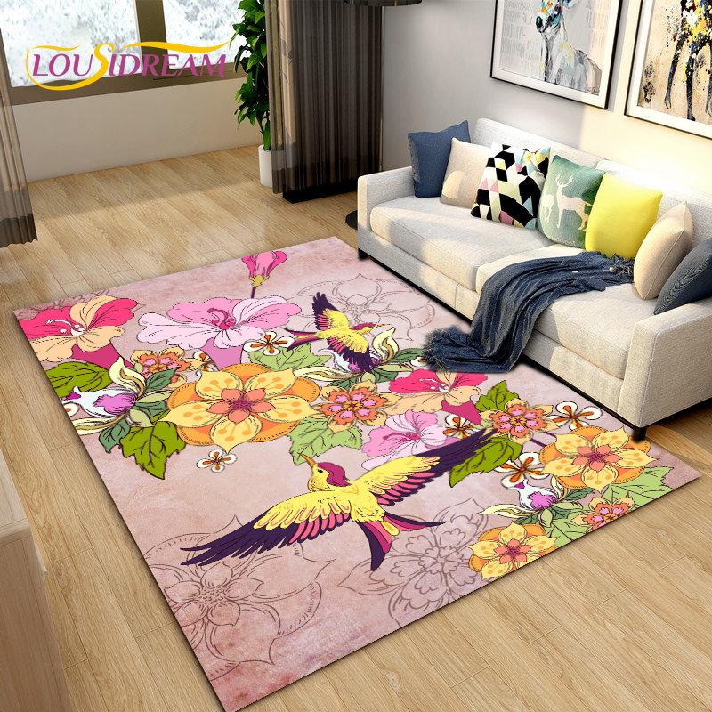 3D Classical Chinese Style Area Rug Large,Carpet Rug for Living Bedroom Sofa Doormat Decoration,Children Play Non-slip Floor Mat