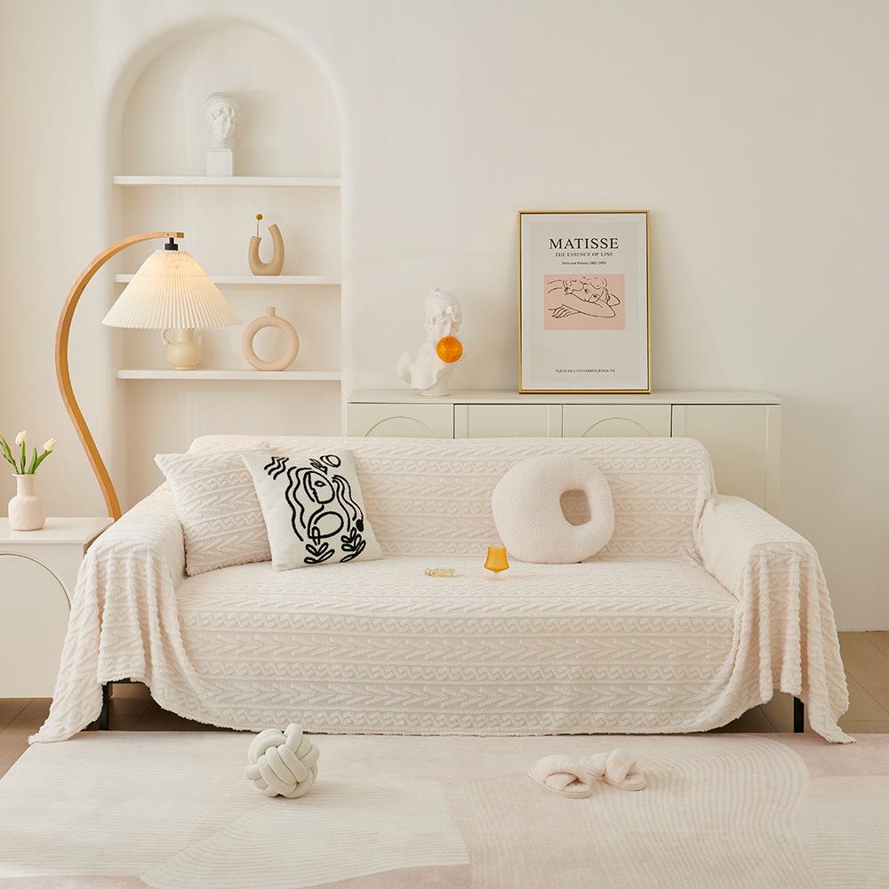 

Four Seasons Universal Cotton Velvet Sofa Cover Thickened Full Cover Soft Velvet Cloth for All Sofas 180*130
