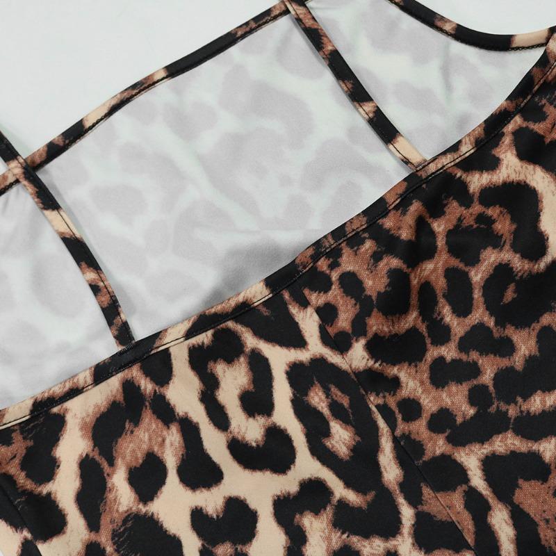 Women's Halter Split Long Dress with Stylish Fluffy Long Sleeve Print Two-piece Set