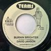 7inch Record DAVID JAHSON  Burnin Brighter EB31 Teams UK Reggae Ska  Dub Used