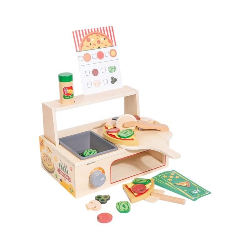 Wooden Simulation Pizza Barbecue Oven Children Toy Set For Imaginative Cooking