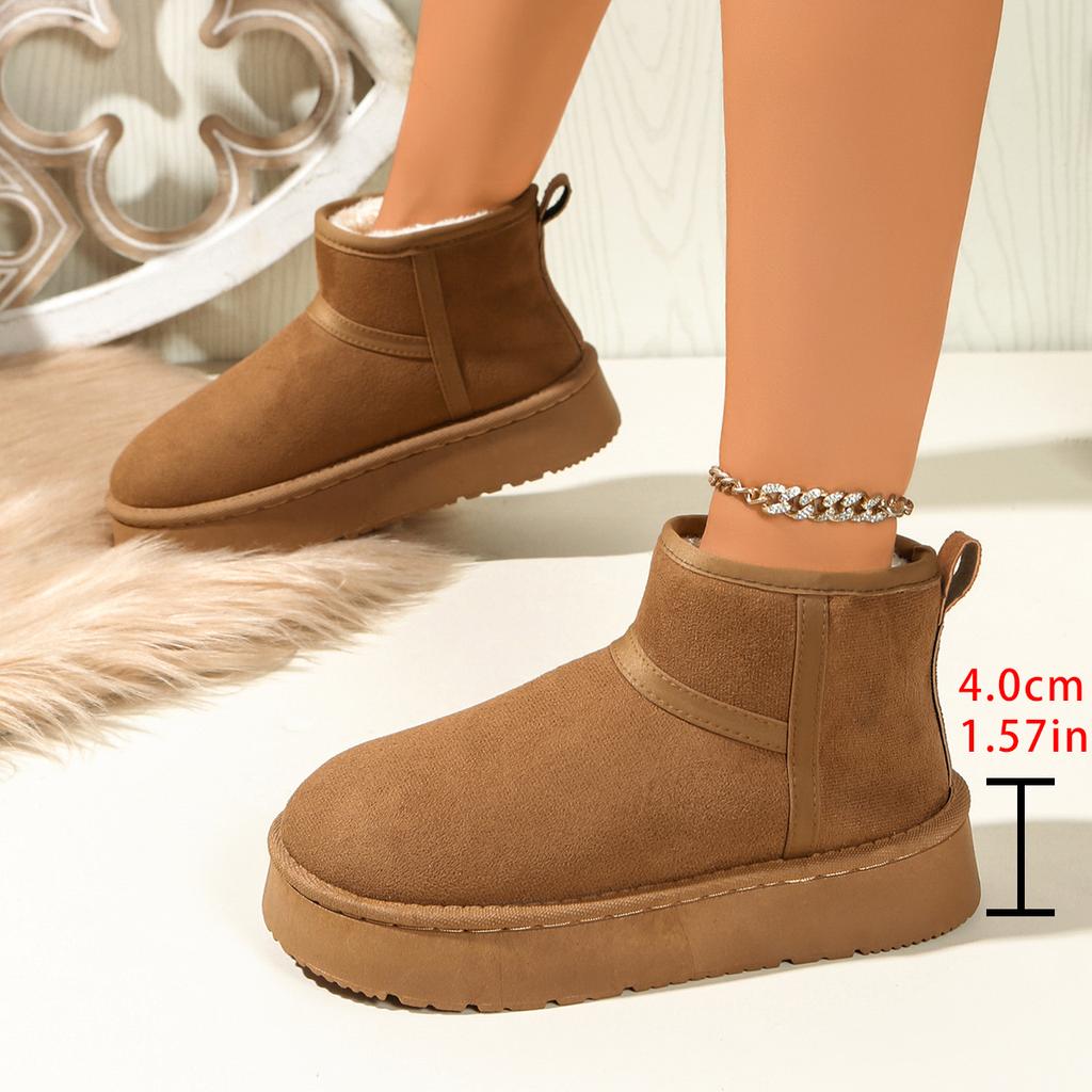 Fashion Thick Plush Platform Snow Boots Women Winter Keep Warm Cotton Shoes Suede Cpomfortable  Ankle Botas Padded Shoes for Women