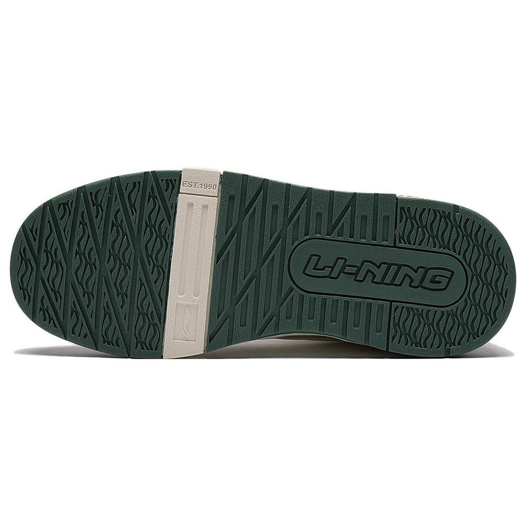 Li Ning 001 BTC Abrasion Resistant Breathable Low top Skateboard Shoes Women's White Green AGCT008-1