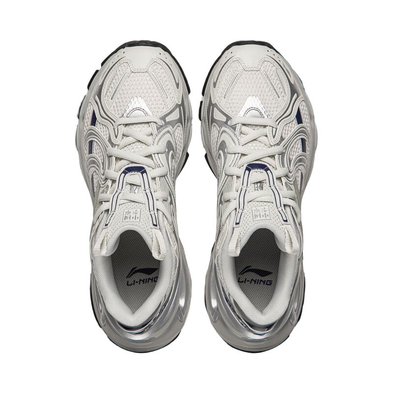 Li Ning Yijun Tendenza Stabile Sportivo Casual Versatile Scarpe Basse da Papà Sneaker da Uomo Off-White AZGW277-2